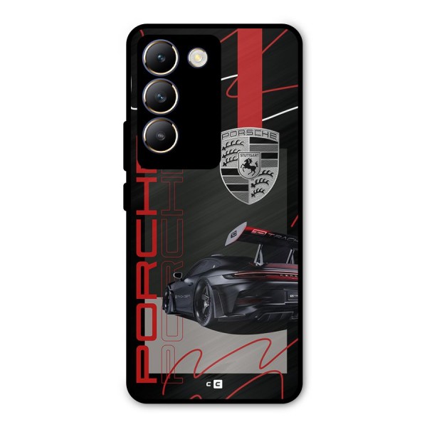 Classy Black Supercar Metal Back Case for Vivo T3 5G