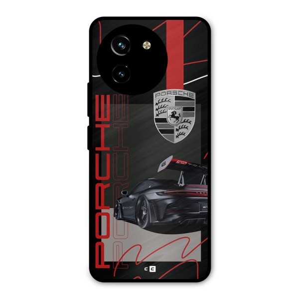 Classy Black Supercar Metal Back Case for Vivo T3x