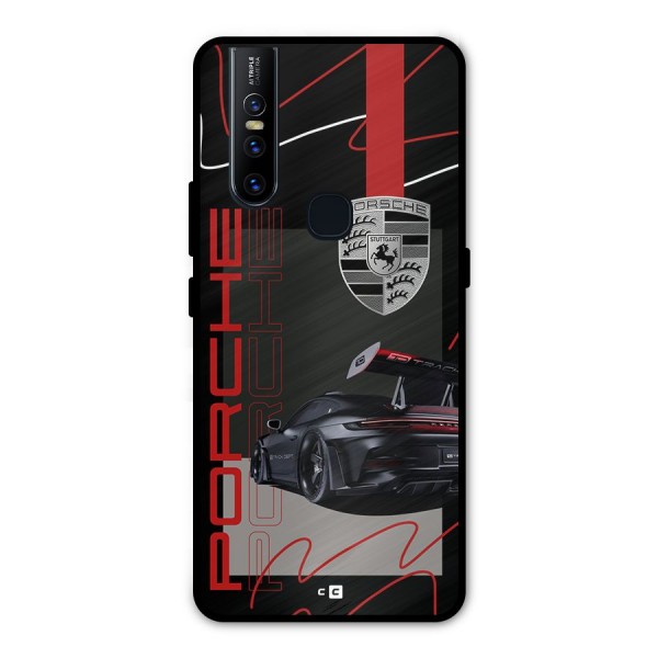 Classy Black Supercar Metal Back Case for Vivo V15