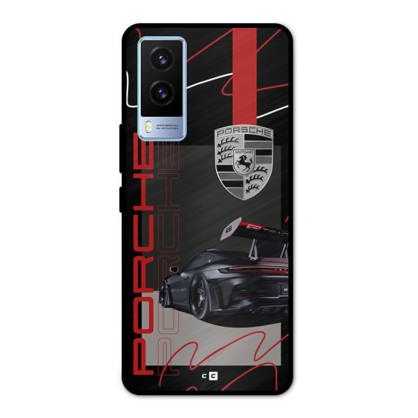 Classy Black Supercar Metal Back Case for Vivo V21e 5G