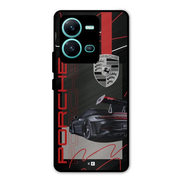 Classy Black Supercar Metal Back Case for Vivo V25