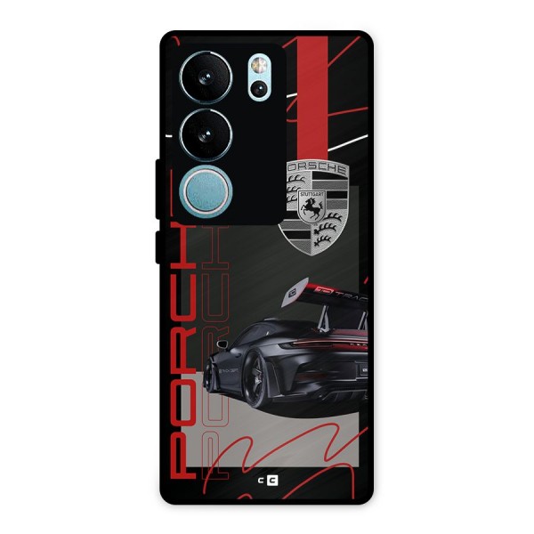 Classy Black Supercar Metal Back Case for Vivo V29