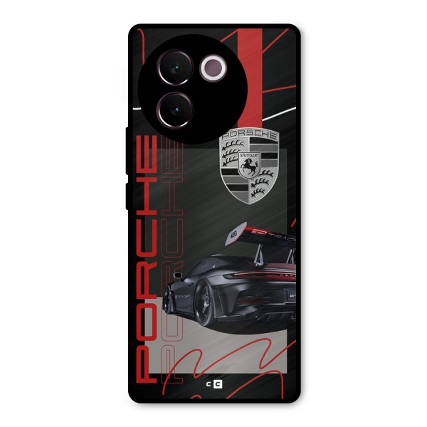 Classy Black Supercar Metal Back Case for Vivo V30e