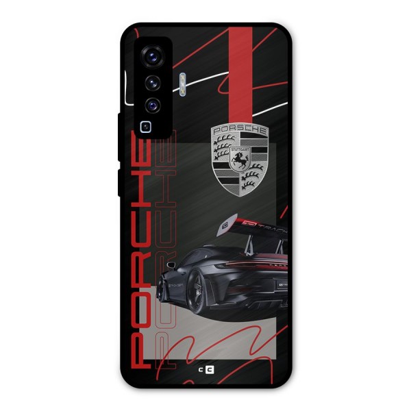 Classy Black Supercar Metal Back Case for Vivo X50