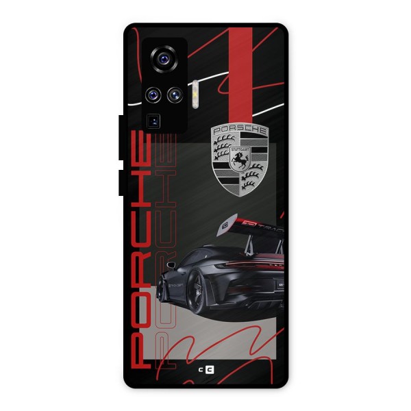 Classy Black Supercar Metal Back Case for Vivo X50 Pro