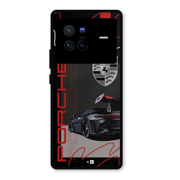 Classy Black Supercar Metal Back Case for Vivo X80