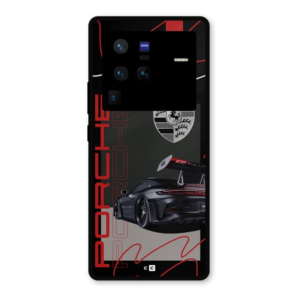 Classy Black Supercar Metal Back Case for Vivo X80 Pro