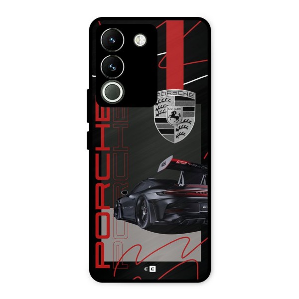 Classy Black Supercar Metal Back Case for Vivo Y200