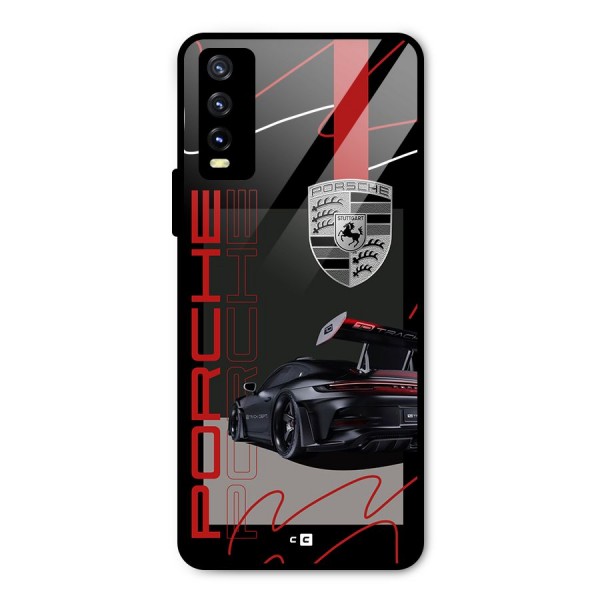 Classy Black Supercar Metal Back Case for Vivo Y20 2021