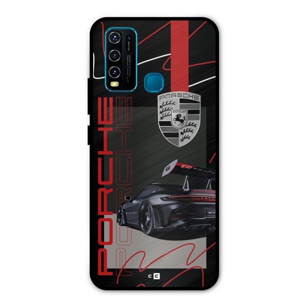 Classy Black Supercar Metal Back Case for Vivo Y30