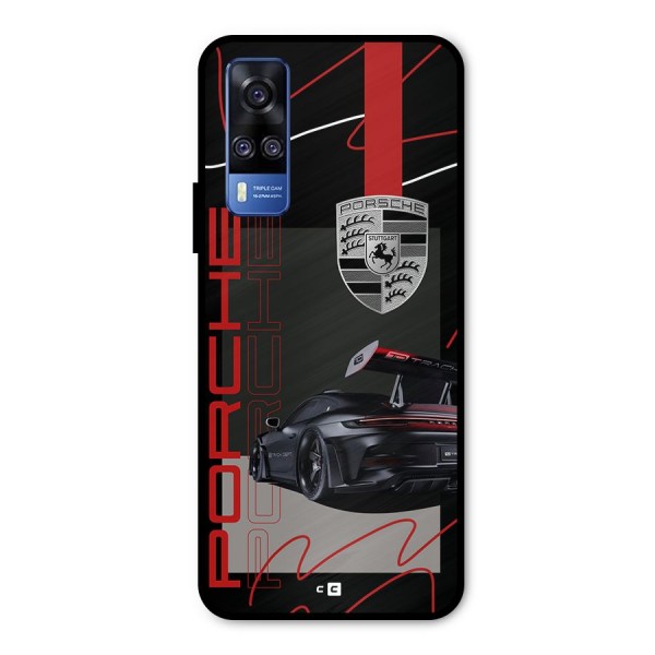 Classy Black Supercar Metal Back Case for Vivo Y31