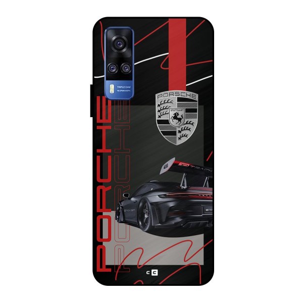 Classy Black Supercar Metal Back Case for Vivo Y51