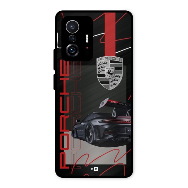 Classy Black Supercar Metal Back Case for Xiaomi 11T Pro