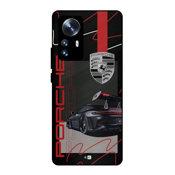 Classy Black Supercar Metal Back Case for Xiaomi 12 Pro