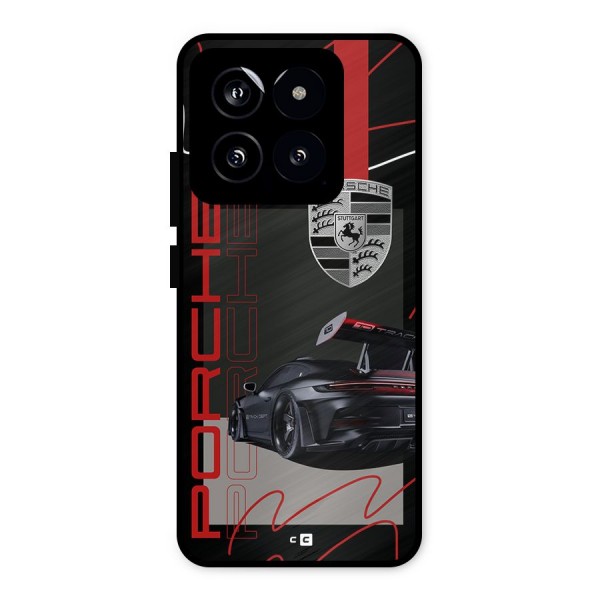 Classy Black Supercar Metal Back Case for Xiaomi 14