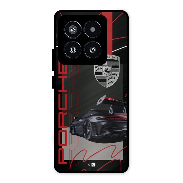 Classy Black Supercar Metal Back Case for Xiaomi 14 Pro