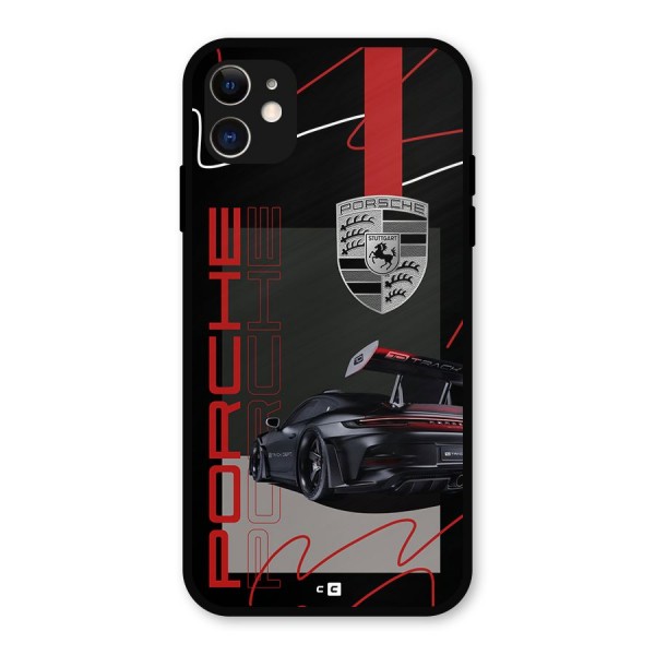 Classy Black Supercar Metal Back Case for iPhone 11