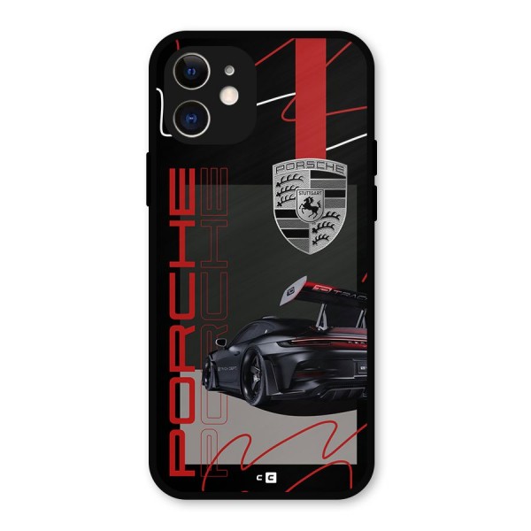 Classy Black Supercar Metal Back Case for iPhone 12