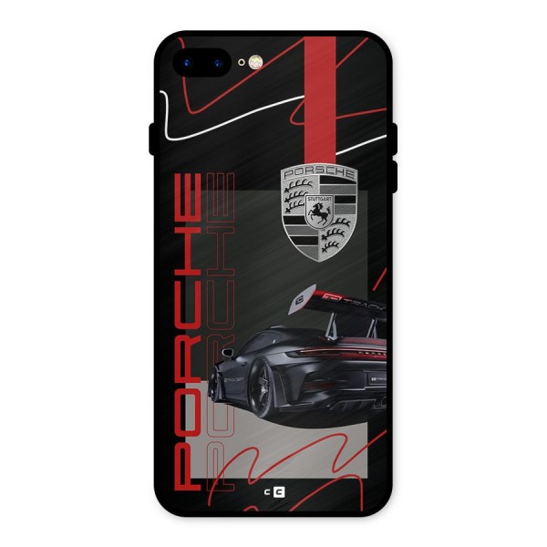 Classy Black Supercar Metal Back Case for iPhone 8 Plus