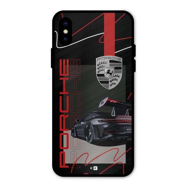 Classy Black Supercar Metal Back Case for iPhone X