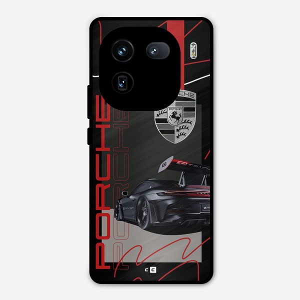 Classy Black Supercar Metal Back Case for iQOO 12