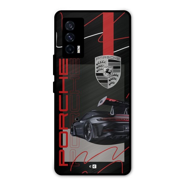 Classy Black Supercar Metal Back Case for iQOO 7 5G