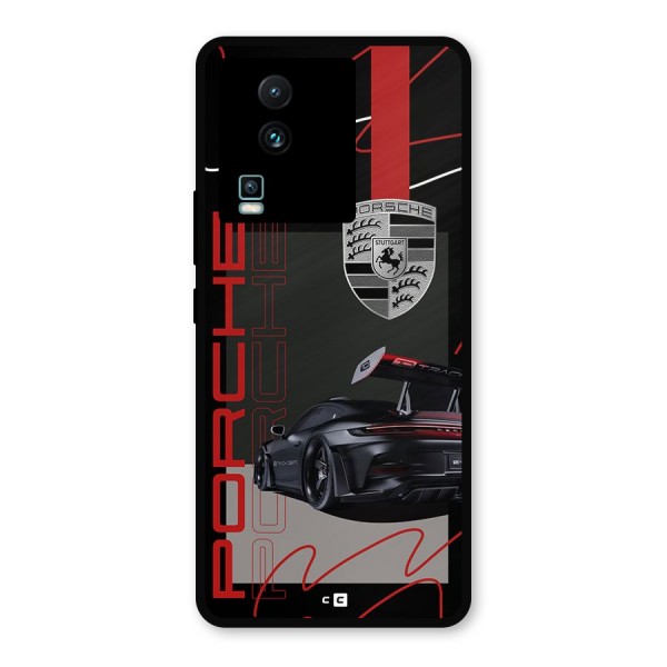 Classy Black Supercar Metal Back Case for iQOO Neo 7