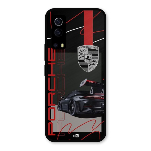 Classy Black Supercar Metal Back Case for iQOO Z3