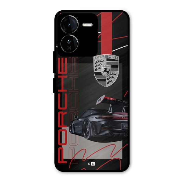 Classy Black Supercar Metal Back Case for iQOO Z9