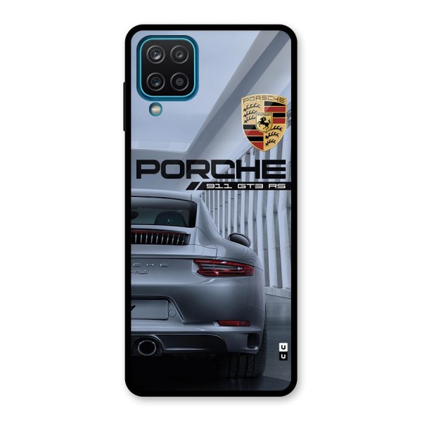 Classy Supercar Glass Back Case for Galaxy A12