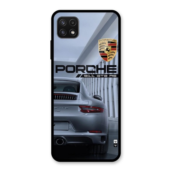 Classy Supercar Glass Back Case for Galaxy A22 5G