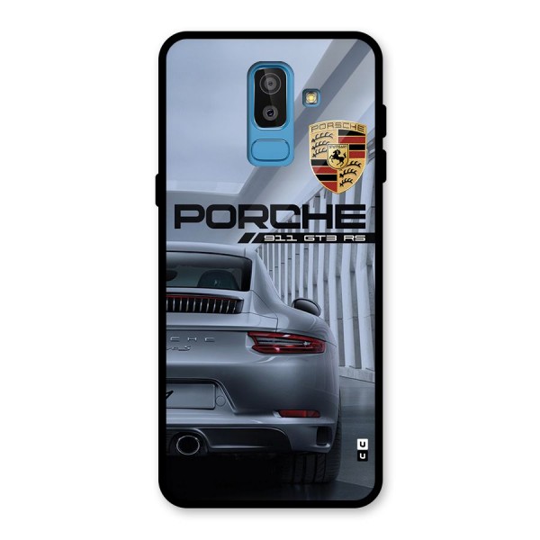 Classy Supercar Glass Back Case for Galaxy J8