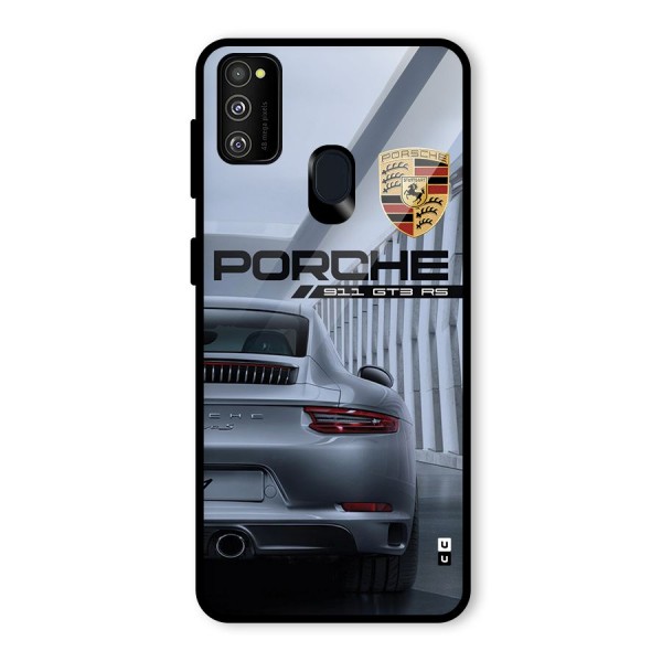 Classy Supercar Glass Back Case for Galaxy M21