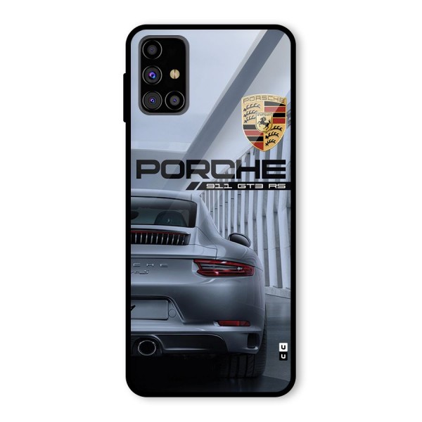 Classy Supercar Glass Back Case for Galaxy M31s