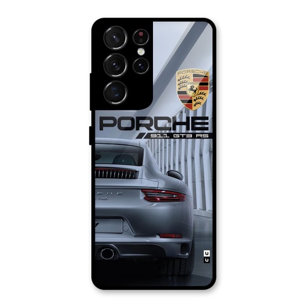 Classy Supercar Glass Back Case for Galaxy S21 Ultra 5G