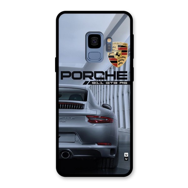 Classy Supercar Glass Back Case for Galaxy S9