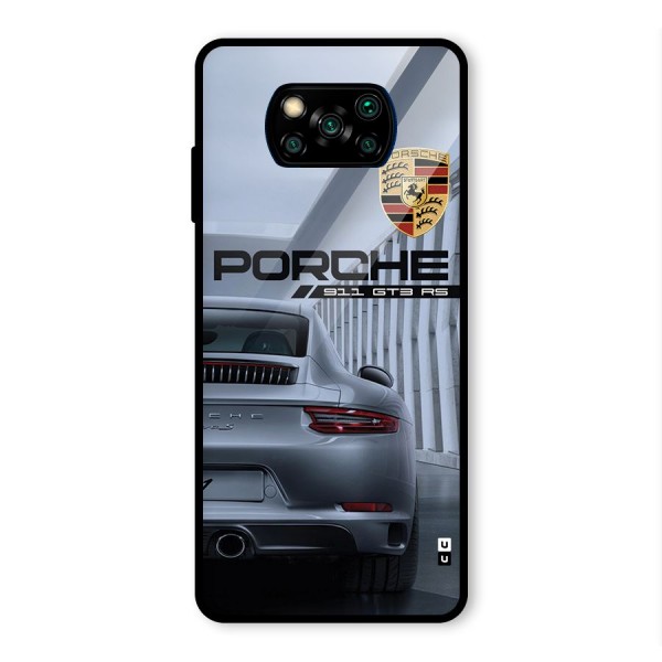 Classy Supercar Glass Back Case for Poco X3 Pro