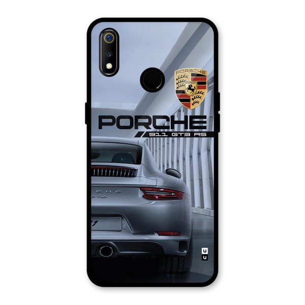 Classy Supercar Glass Back Case for Realme 3i