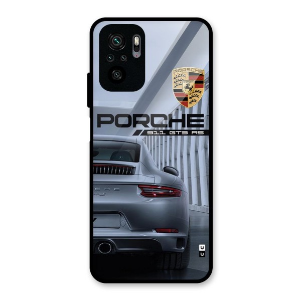 Classy Supercar Glass Back Case for Redmi Note 10