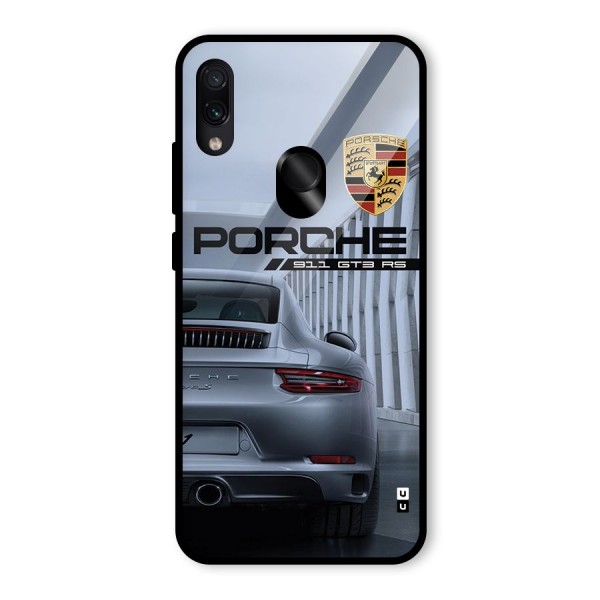 Classy Supercar Glass Back Case for Redmi Note 7