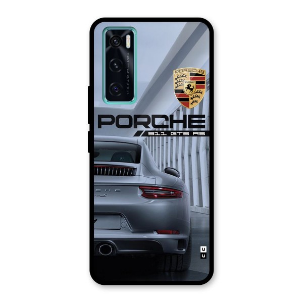 Classy Supercar Glass Back Case for Vivo V20 SE