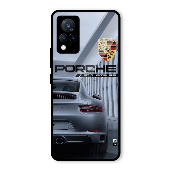 Classy Supercar Glass Back Case for Vivo V21 5G