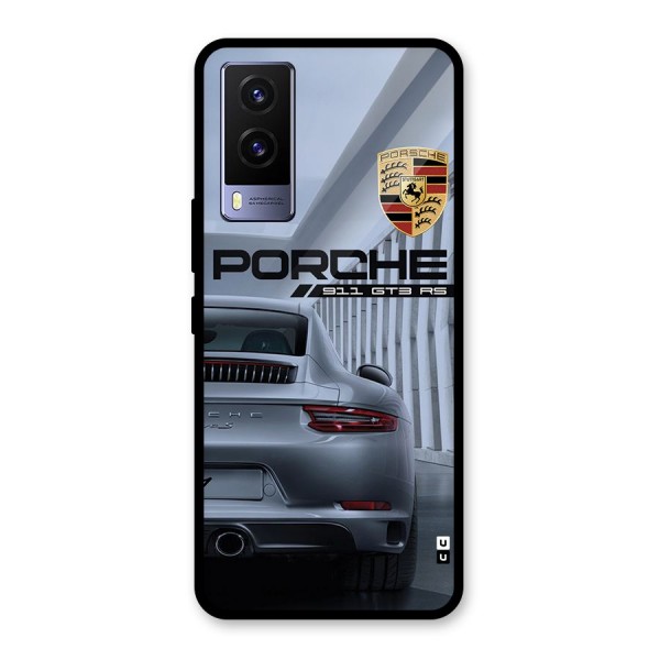 Classy Supercar Glass Back Case for Vivo V21e 5G