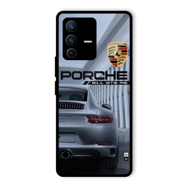 Classy Supercar Glass Back Case for Vivo V23 Pro