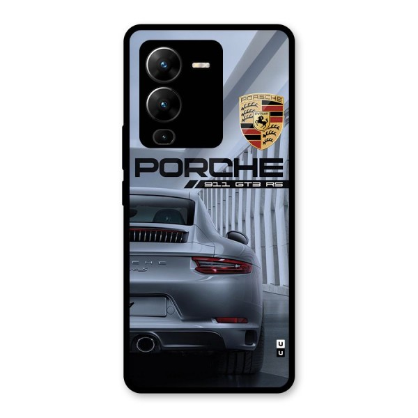 Classy Supercar Glass Back Case for Vivo V25 Pro