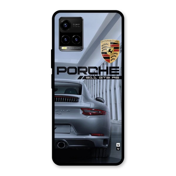 Classy Supercar Glass Back Case for Vivo Y21A