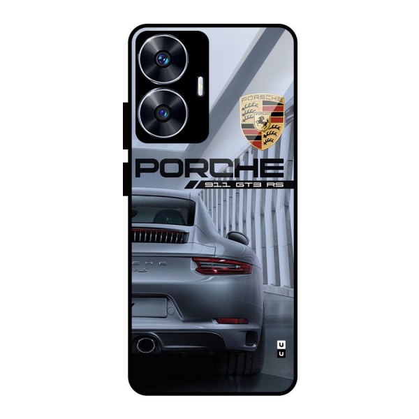 Classy Supercar Glass Back Case for realme C55