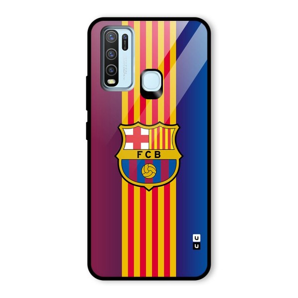 Club Barcelona Glass Back Case for Vivo Y30