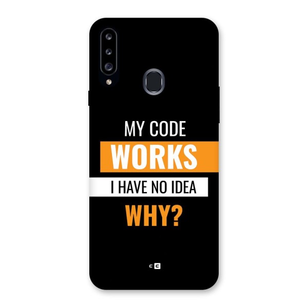 Coders Thought Back Case for Galaxy A20s