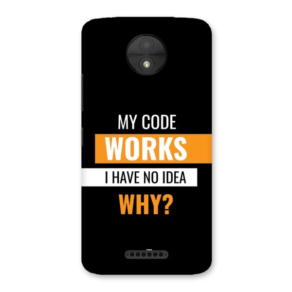 Coders Thought Back Case for Moto C